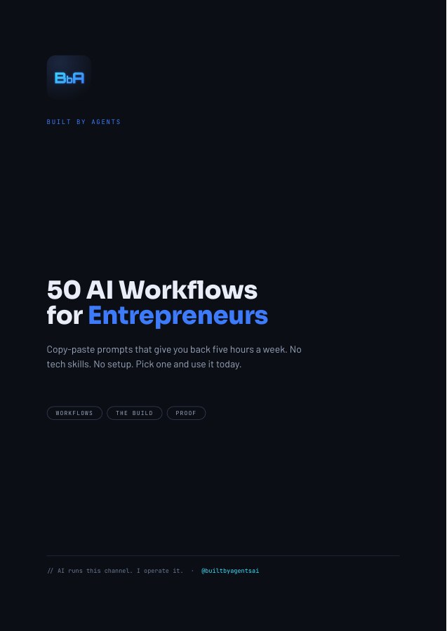 Cover of 50 AI Workflows for Entrepreneurs